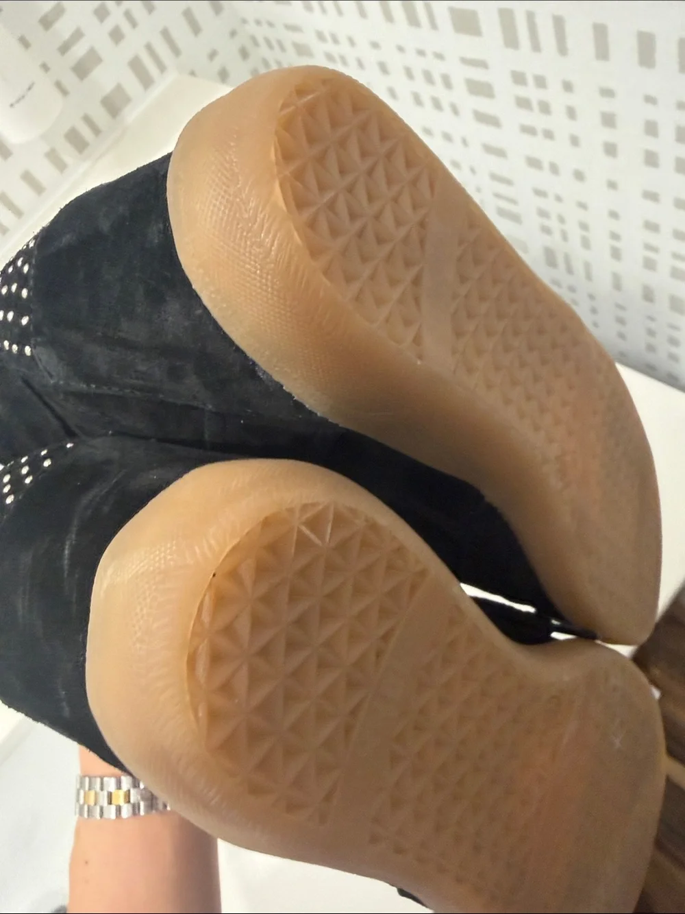 Bronx Jae-yy suede wedge black sneakers NWOB Sz 40/US 19